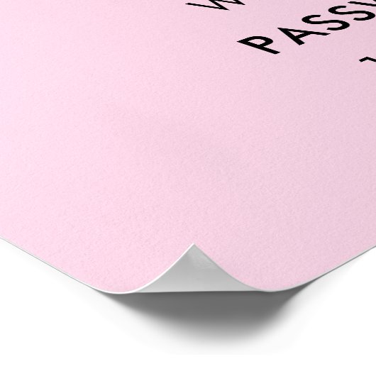 Kennwort für den Wifi-QR-Code | Pink scannen Poster (Ecke)