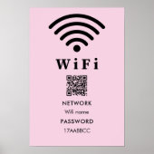 Kennwort für den Wifi-QR-Code | Pink scannen Poster (Vorne)