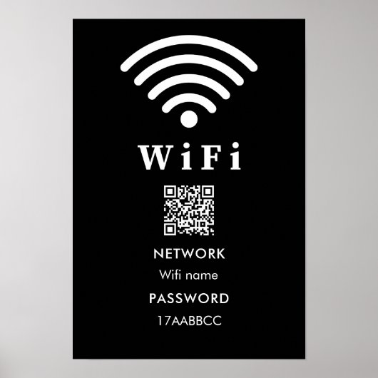 Kennwort für den Wifi-QR-Code | Scan zum Verbinden Poster (Vorne)