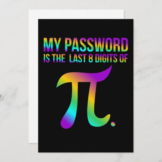 Kennwort Pi Mathematik Lehrer Mathematik Mathemati Dankeskarte (Vorne/Hinten)