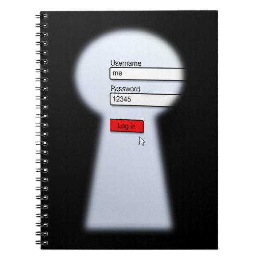 Kennwortschutz-SpiralNotebook Notizblock (Vorderseite)