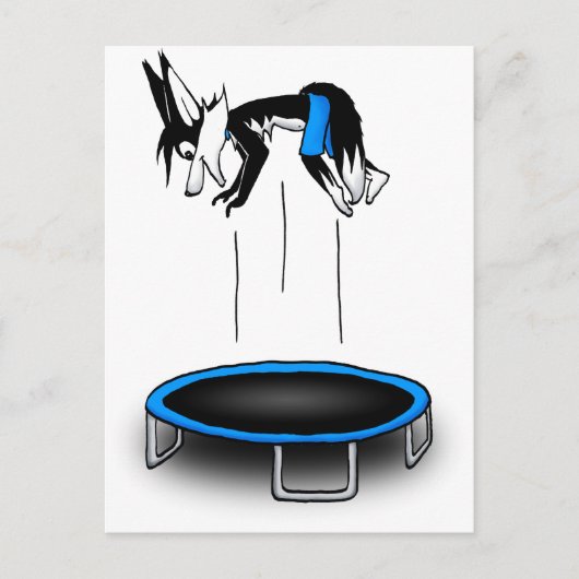 Kenny auf Trampolin Postkarte (Vorderseite)