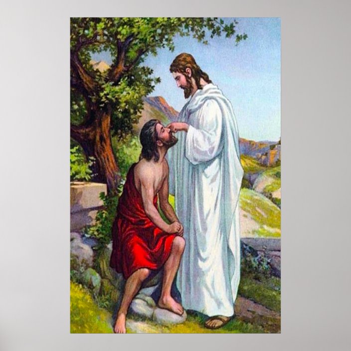 Kennzeichen822 26 Jesus heilt einen blinden Poster Zazzle.de