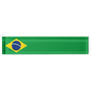 Kennzeichen der Flagge Brasiliens Namensplakette