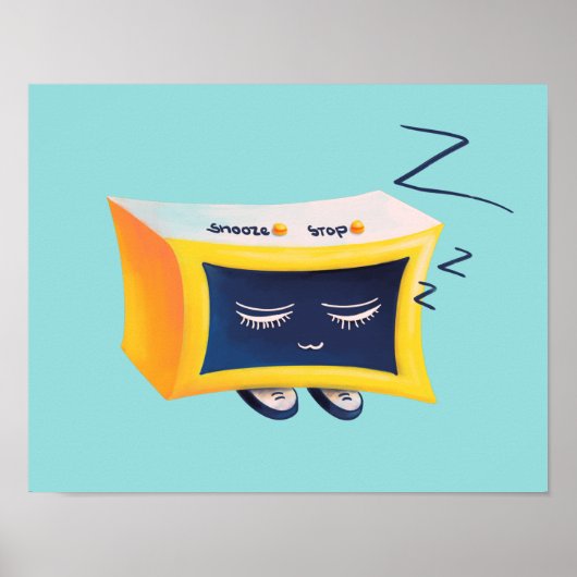 Kennzeichen der Niedlichen Schlafalarmuhr Kawaii Poster (Vorne)