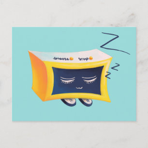 Kennzeichen der Niedlichen Schlafalarmuhr Kawaii Postkarte