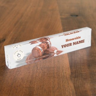 Kennzeichen des Ehrlichen Richters Gavel Desk Namensplakette