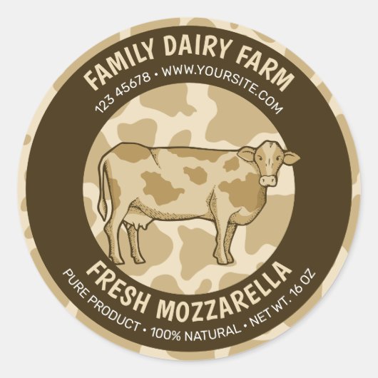 Kennzeichen des Kuhprofils Runder Aufkleber (Vorderseite)