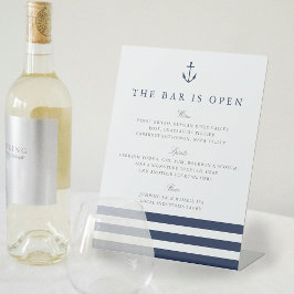 Kennzeichen des Nautic Anchor Wedding Bar Menu Sockelschild