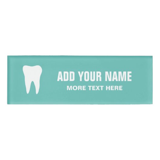 Kennzeichen des personalisierten Zahnarztes Namenschild (Vorderseite)