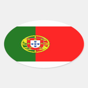 Kennzeichen des portugiesischen Flaggenlandes  Fla Ovaler Aufkleber