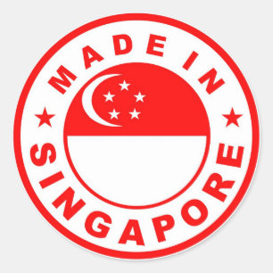 Kennzeichen des Produktes für das Land aus Singapu Runder Aufkleber