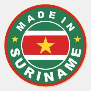 Kennzeichen des Produktlandes in Suriname Runder Aufkleber