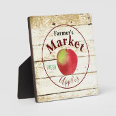 Kennzeichen für Äpfel auf dem Bauernmarkt Fotoplatte (Vorderseite)