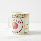 Kennzeichen für Äpfel auf dem Bauernmarkt Kaffeetasse (Vorderseite Links)