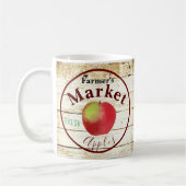 Kennzeichen für Äpfel auf dem Bauernmarkt Kaffeetasse (Links)