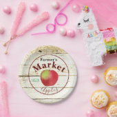 Kennzeichen für Äpfel auf dem Bauernmarkt Pappteller (Party)