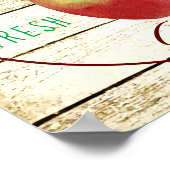 Kennzeichen für Äpfel auf dem Bauernmarkt Poster (Ecke)