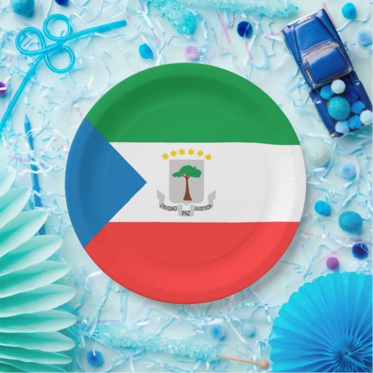 Kennzeichen für äquatoriale Guinea Pappteller (Party)