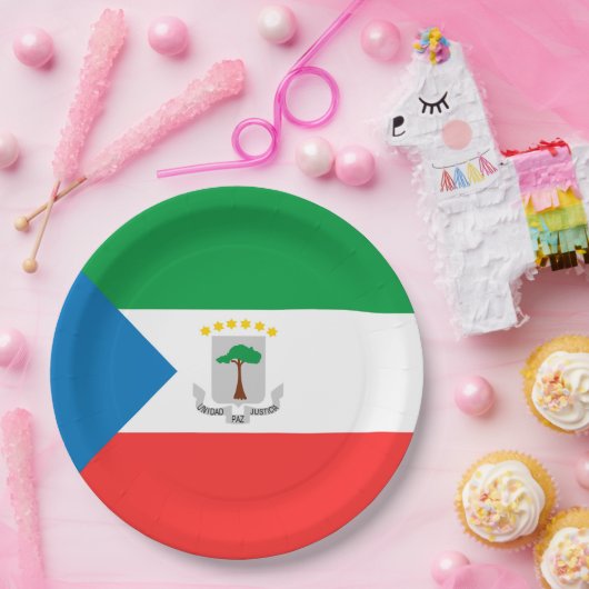 Kennzeichen für äquatoriale Guinea Pappteller (Party)