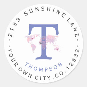 Kennzeichen für die Circle-Address-Karte für Reise Runder Aufkleber