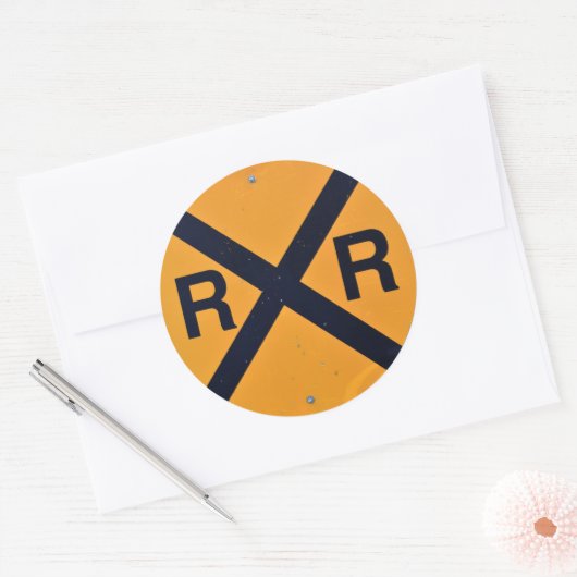 Kennzeichen für Eisenbahnüberquerung Runder Aufkleber (Umschlag)