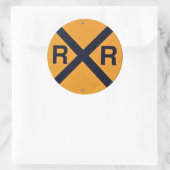 Kennzeichen für Eisenbahnüberquerung Runder Aufkleber (Tasche)