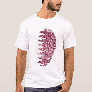 Kennzeichen für Katar-Flaggen Fingerabdruck Land T-Shirt