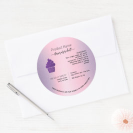 Kennzeichen für lila Cupcake-Hütte Runder Aufkleber