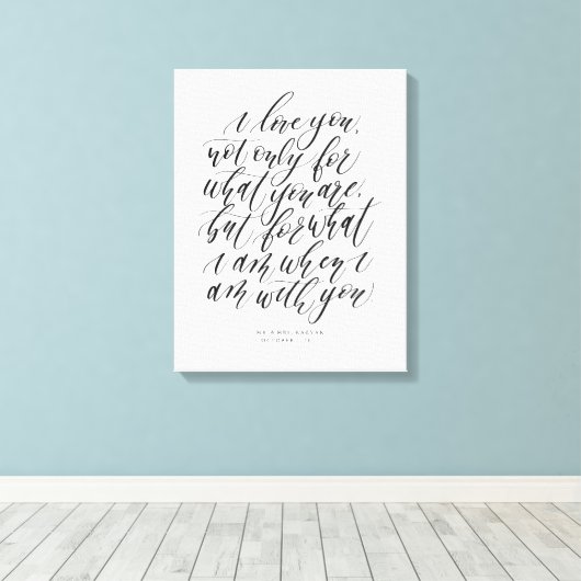 Kennzeichen für personalisierte Hochzeitkalligrafi Leinwanddruck (Insitu (Holzboden))