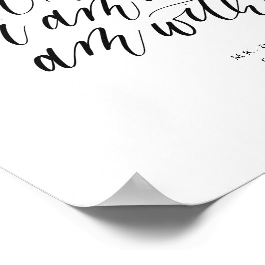 Kennzeichen für personalisierte Hochzeitkalligrafi Poster (Ecke)