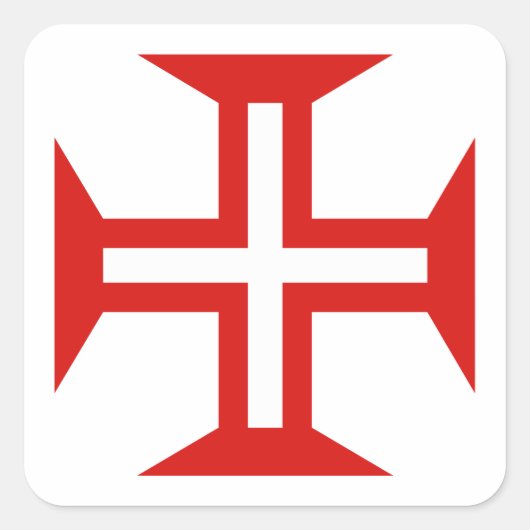 Kennzeichen für Portugal Quadratischer Aufkleber (Vorderseite)