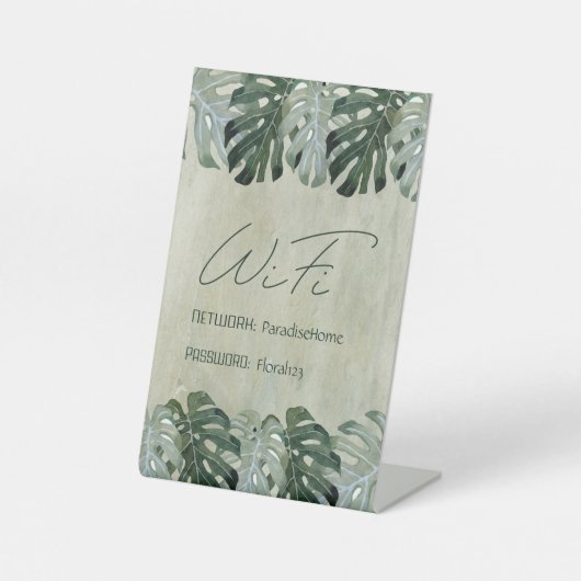 Kennzeichen für tropische WIFI-Kennwörter der Fami Sockelschild (Vorderseite)