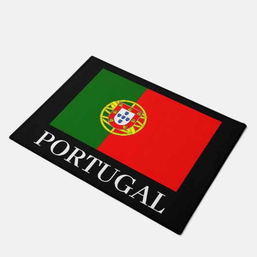 Kennzeichen Portugals für Zuhause oder Unternehmen Fußmatte (Schrägansicht)