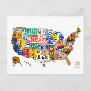 Kennzeichenkarte der USA Postkarte