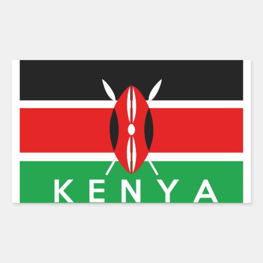 Kennzeichenname für Kenya Rechteckiger Aufkleber (Vorderseite)