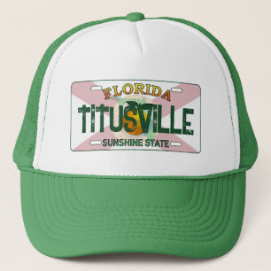 Kennzeichenschild für Titusville Florida: Truckerkappe