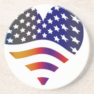kennzeichnen Sie Truppestreifen der USA-Herz-Liebe Getränkeuntersetzer