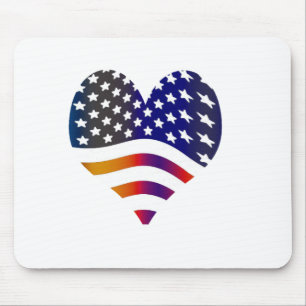 kennzeichnen Sie Truppestreifen der USA-Herz-Liebe Mousepad