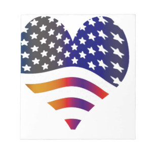 kennzeichnen Sie Truppestreifen der USA-Herz-Liebe Notizblock