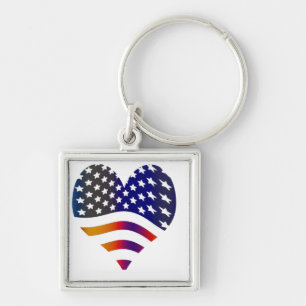 kennzeichnen Sie Truppestreifen der USA-Herz-Liebe Schlüsselanhänger