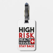 Kennzeichner für Gesundheitsfragen mit hohem Risik Gepäckanhänger (Rückseite vertikal)