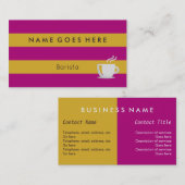 "Kennzeichnet" Barista Visitenkarten Visitenkarte (Vorne/Hinten)