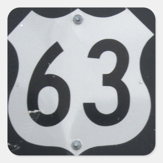 Kennzeichnung der Aufkleber für die US-Route 63 (Vorderseite)