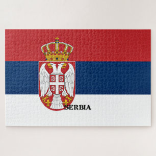 Kennzeichnung der Flagge Serbiens Puzzle