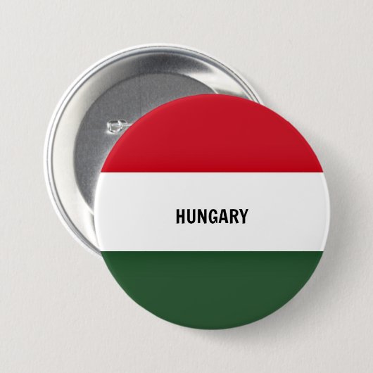 Kennzeichnung der Flagge Ungarns Button (Vorne & Hinten)