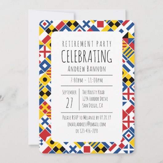 Kennzeichnung der Nautischen Signalflagge Einladung (Vorderseite)