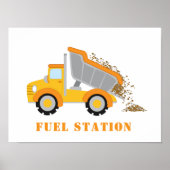 Kennzeichnung der Tankstelle für Party-Dump-Truck Poster (Vorne)