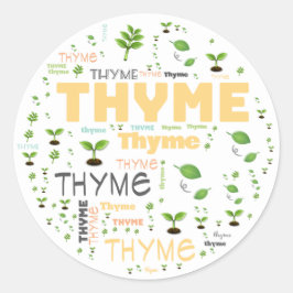 KENNZEICHNUNG DES HERB-WORTS THYME RUNDER AUFKLEBER