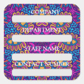 KENNZEICHNUNG DES PERSONALS FÜR DAS UNTERNEHMEN QUADRATISCHER AUFKLEBER (Vorderseite)